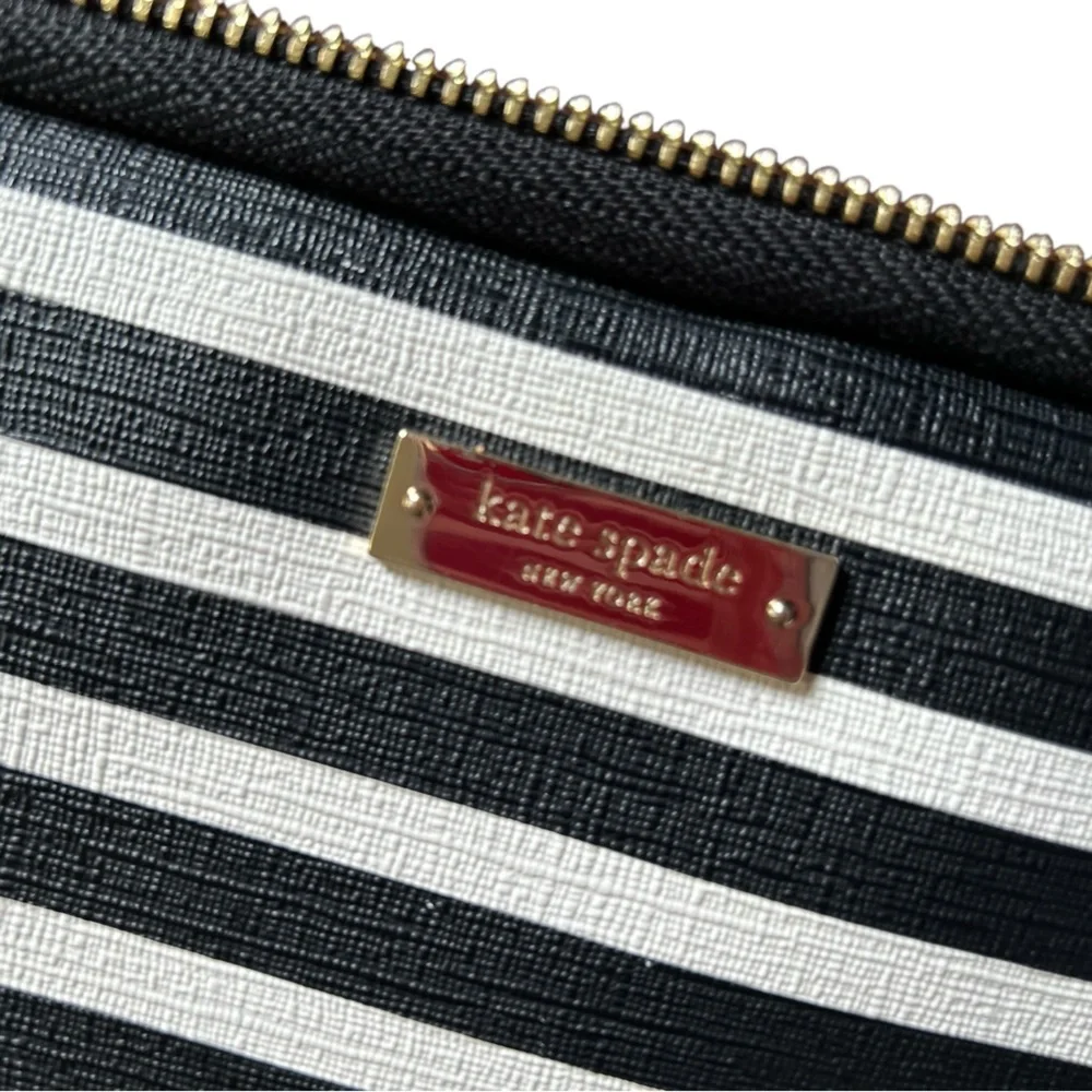Kate Spade‎ Striped Laptop Case Black & White Zippered Unisex